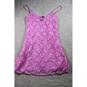 Smart Sexy Sleepwear Pink Floral‎ Lace Mini Slip Dress Spaghetti Strap Medium